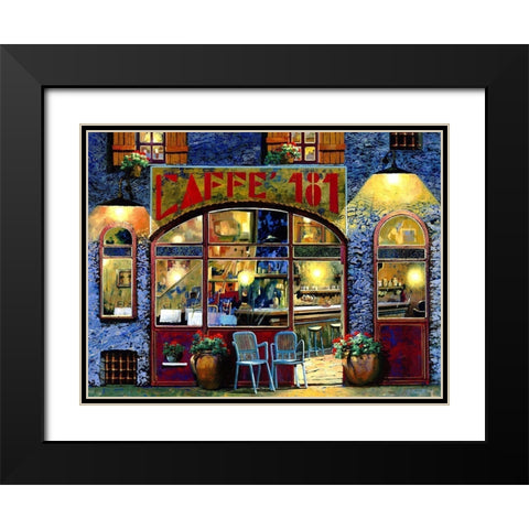 caffe 181 Black Modern Wood Framed Art Print with Double Matting by Borelli, Guido