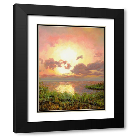 Alba Nella Palude Black Modern Wood Framed Art Print with Double Matting by Borelli, Guido