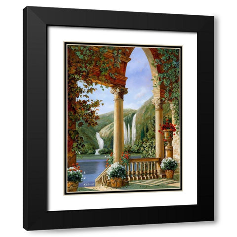 Archi and Cascate Black Modern Wood Framed Art Print with Double Matting by Borelli, Guido