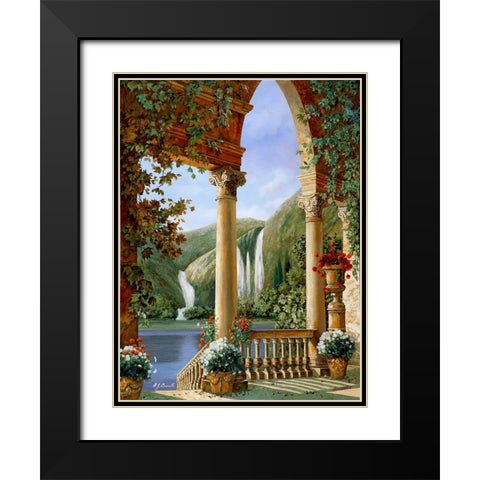 Archi and Cascate Black Modern Wood Framed Art Print with Double Matting by Borelli, Guido