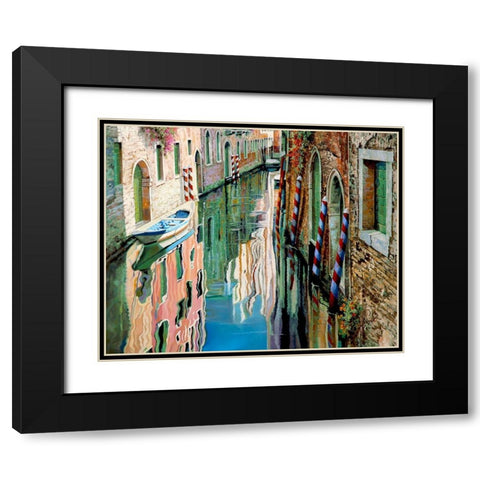 Riflessi Colorati Black Modern Wood Framed Art Print with Double Matting by Borelli, Guido