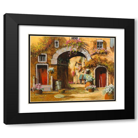 Arco Arancio Black Modern Wood Framed Art Print with Double Matting by Borelli, Guido