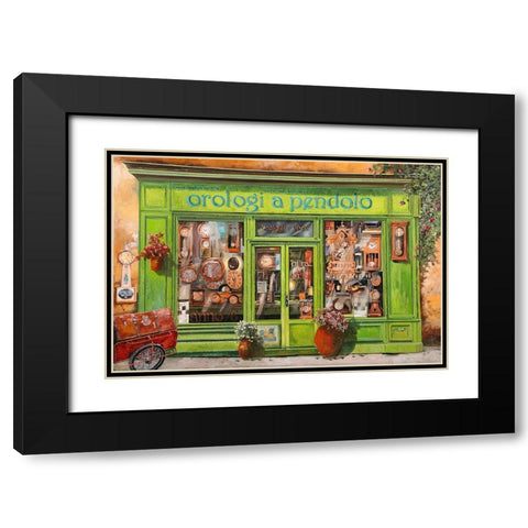 Orologi a Pendolo Black Modern Wood Framed Art Print with Double Matting by Borelli, Guido