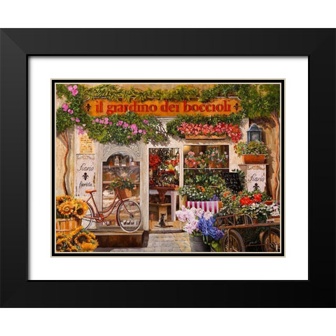 il Giardino dei boccioli Black Modern Wood Framed Art Print with Double Matting by Borelli, Guido