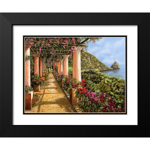Tante Colonne sul golfo Black Modern Wood Framed Art Print with Double Matting by Borelli, Guido