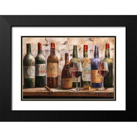 Buon Vino Black Modern Wood Framed Art Print with Double Matting by Borelli, Guido