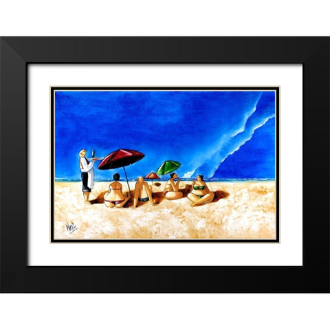 Lunch at Rooiels Black Modern Wood Framed Art Print with Double Matting by West, Ronald