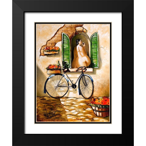 Mellow Days Black Modern Wood Framed Art Print with Double Matting by West, Ronald