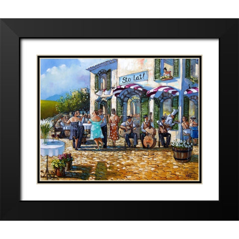 Sto Lat! Black Modern Wood Framed Art Print with Double Matting by West, Ronald