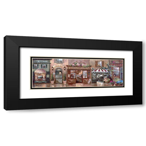Cafe Walk Black Modern Wood Framed Art Print with Double Matting by Lee, James
