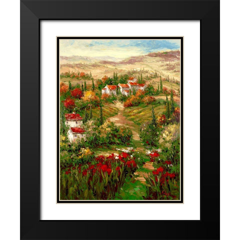 Tuscan Village Black Modern Wood Framed Art Print with Double Matting by Hulsey