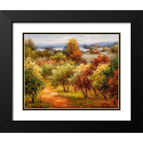 Autumn Colors I Black Modern Wood Framed Art Print with Double Matting by Hulsey