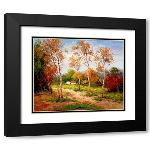 Autumn Colors II Black Modern Wood Framed Art Print with Double Matting by Hulsey
