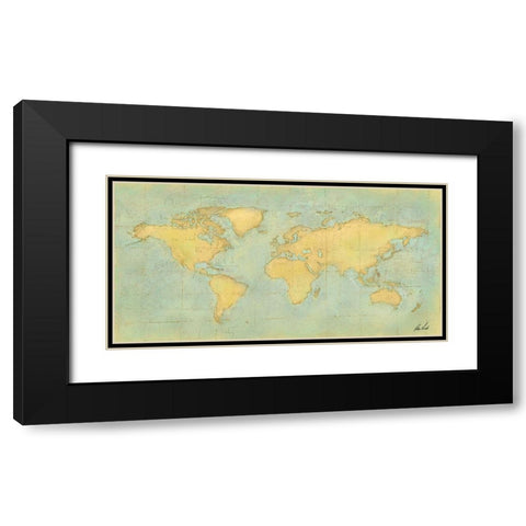 Map I Black Modern Wood Framed Art Print with Double Matting by Novak, Rick