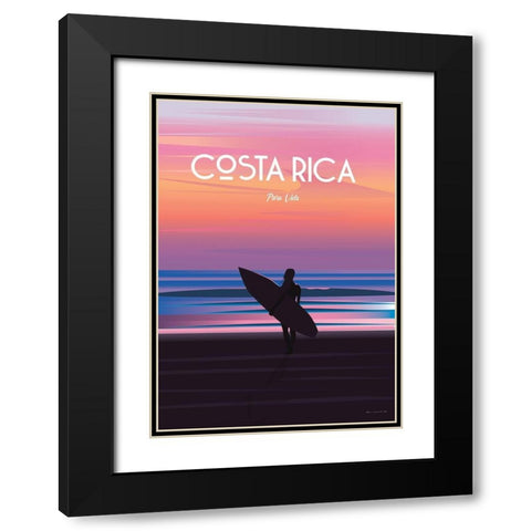 Costa Rica travel poster Black Modern Wood Framed Art Print with Double Matting by ARCTIC FRAME