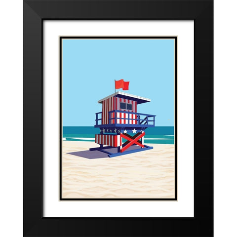 dipsouth-beach- Black Modern Wood Framed Art Print with Double Matting by ARCTIC FRAME