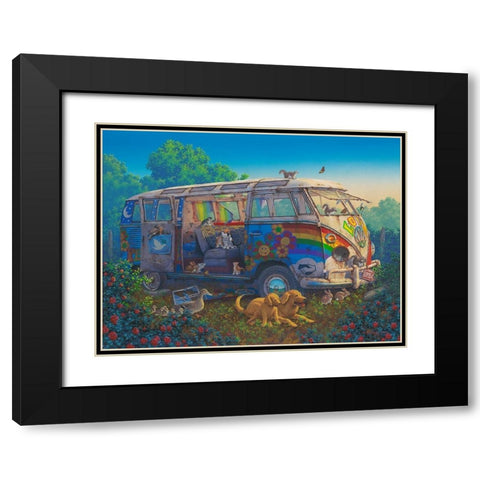 What a Wonderful World Black Modern Wood Framed Art Print with Double Matting by Courtney, Richard