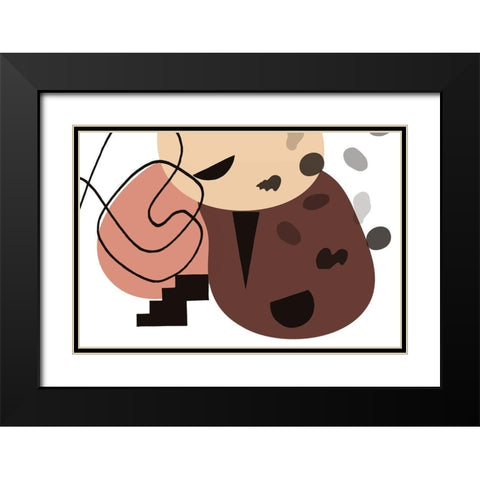 Minimalist Earthy Palette I Black Modern Wood Framed Art Print with Double Matting by Orlov, Irena