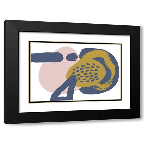Minimalist Pink Yellow Palette Black Modern Wood Framed Art Print with Double Matting by Orlov, Irena