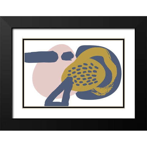 Minimalist Pink Yellow Palette Black Modern Wood Framed Art Print with Double Matting by Orlov, Irena