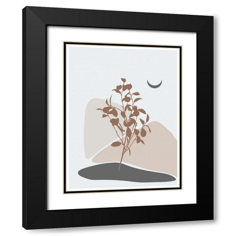 Abstract Minimal Lemon Tree Black Modern Wood Framed Art Print with Double Matting by Balbuena, Sabrina