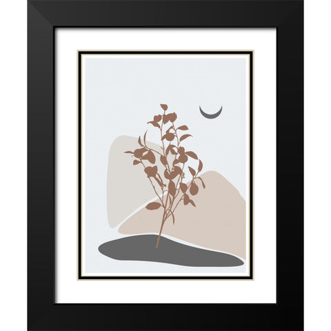Abstract Minimal Lemon Tree Black Modern Wood Framed Art Print with Double Matting by Balbuena, Sabrina