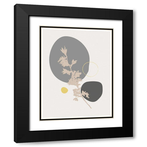 Abstract Minimal Flourish Branch Black Modern Wood Framed Art Print with Double Matting by Balbuena, Sabrina
