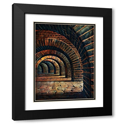 Medieval Vaulted Cellar I Black Modern Wood Framed Art Print with Double Matting by Aldridge, Ashley