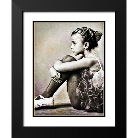 Black and White Ballerina II Black Modern Wood Framed Art Print with Double Matting by Aldridge, Ashley
