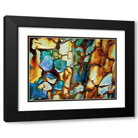 Rusted Craquelure Black Modern Wood Framed Art Print with Double Matting by Aldridge, Ashley