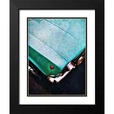 Turquoise Car Close-up Black Modern Wood Framed Art Print with Double Matting by Aldridge, Ashley