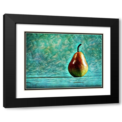 Turquoise Pear Perfection Black Modern Wood Framed Art Print with Double Matting by Aldridge, Ashley