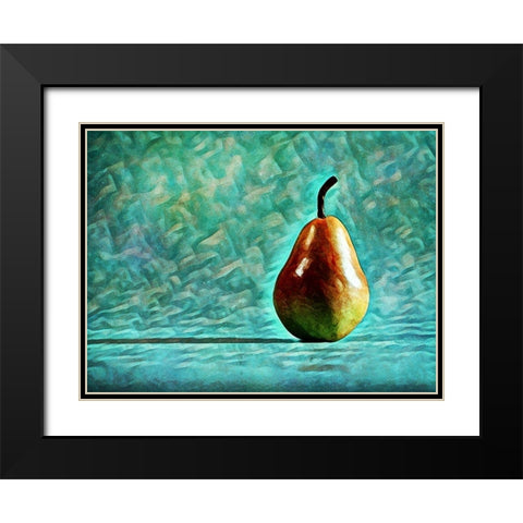 Turquoise Pear Perfection Black Modern Wood Framed Art Print with Double Matting by Aldridge, Ashley