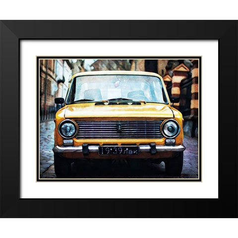 Canary Coloured Car Black Modern Wood Framed Art Print with Double Matting by Aldridge, Ashley