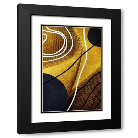 Textured Shapes and Lines I Black Modern Wood Framed Art Print with Double Matting by Aldridge, Ashley