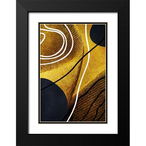 Textured Shapes and Lines I Black Modern Wood Framed Art Print with Double Matting by Aldridge, Ashley