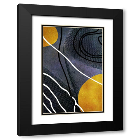 Textured Shapes and Lines II Black Modern Wood Framed Art Print with Double Matting by Aldridge, Ashley