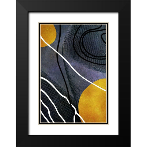 Textured Shapes and Lines II Black Modern Wood Framed Art Print with Double Matting by Aldridge, Ashley