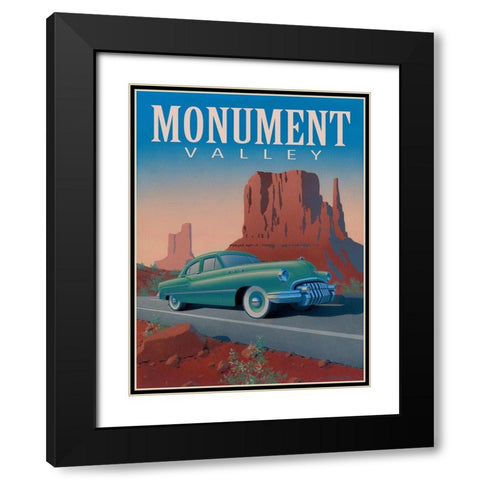 Monument Valley with Text Black Modern Wood Framed Art Print with Double Matting by Courtney, Richard