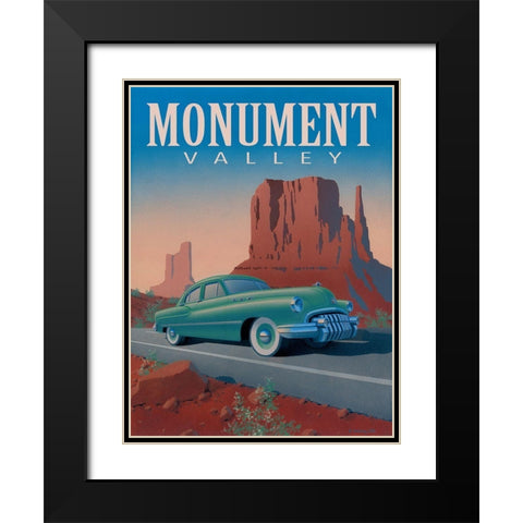 Monument Valley with Text Black Modern Wood Framed Art Print with Double Matting by Courtney, Richard