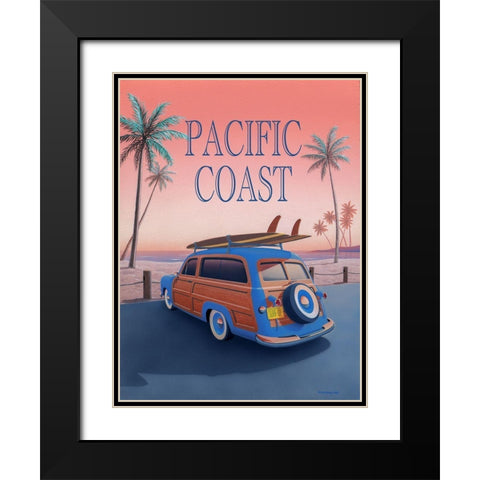 Pacific Coast with Text Black Modern Wood Framed Art Print with Double Matting by Courtney, Richard