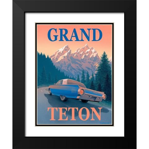 Grand Teton with Text Black Modern Wood Framed Art Print with Double Matting by Courtney, Richard