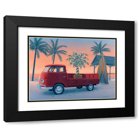 Coastal Christmas Black Modern Wood Framed Art Print with Double Matting by Courtney, Richard