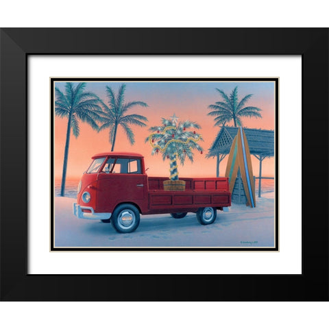 Coastal Christmas Black Modern Wood Framed Art Print with Double Matting by Courtney, Richard