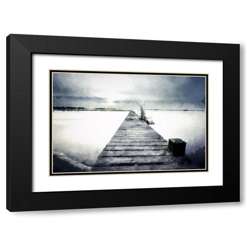 Foggy Jetty Black Modern Wood Framed Art Print with Double Matting by Curinga, Kim
