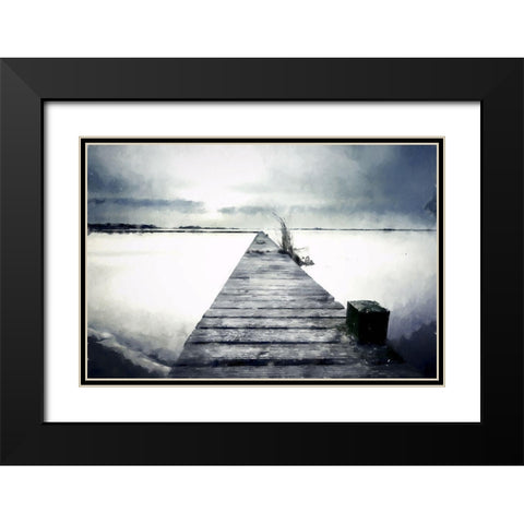 Foggy Jetty Black Modern Wood Framed Art Print with Double Matting by Curinga, Kim