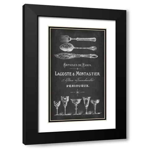 Chalkboard Nostalgic Dinner Black Modern Wood Framed Art Print with Double Matting by Haase, Andrea
