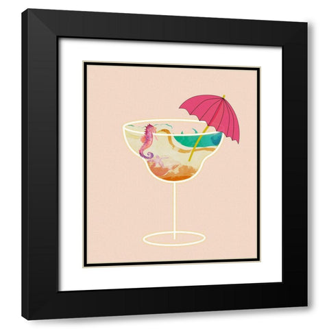 Beach in a Glass I Black Modern Wood Framed Art Print with Double Matting by Smith, Karen