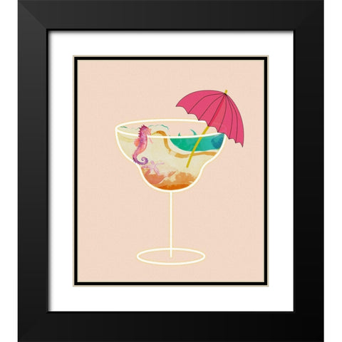 Beach in a Glass I Black Modern Wood Framed Art Print with Double Matting by Smith, Karen