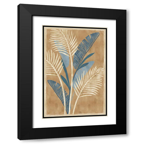 Cobalt Blue Palms III Black Modern Wood Framed Art Print with Double Matting by Kouta, Flora
